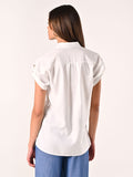 Camicia Bianca con Bottoni Gioiello