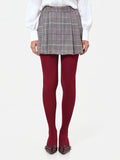 Skort principe di galles tortora e beige in poliviscosa