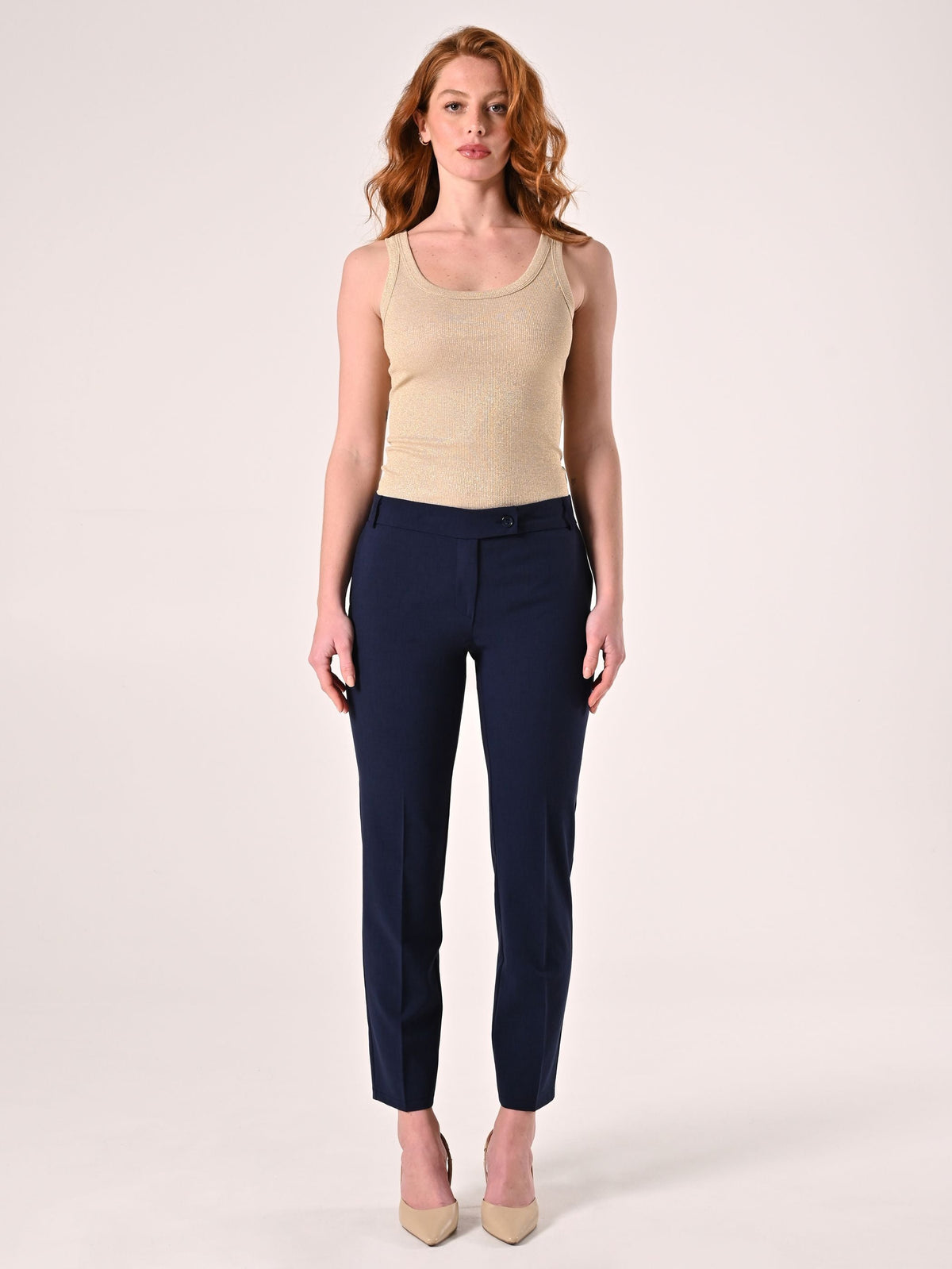 Pantaloni Blu in misto Viscosa