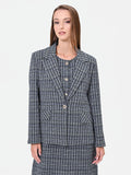 Giacca in stuoia mélange blu navy