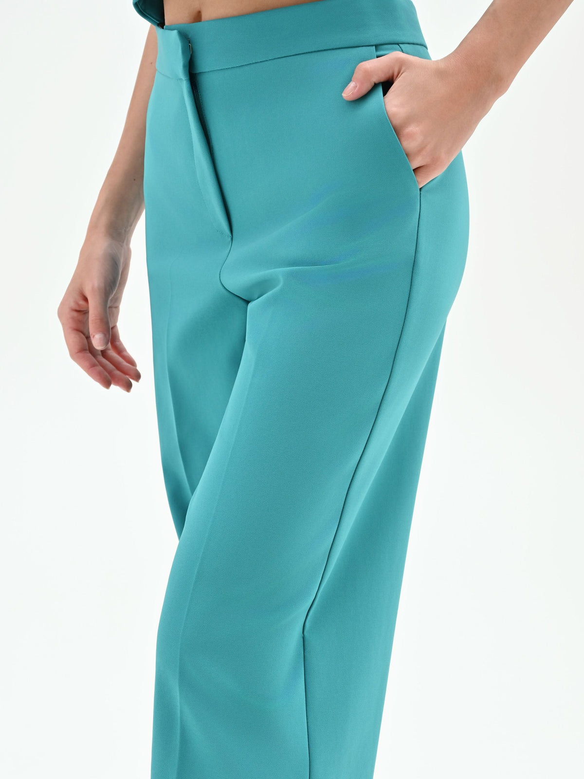 Pantalone Studio a palazzo verde smeraldo