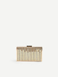 Clutch rigida argento con pavé di strass
