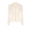 Giacca beige chiaro con drappeggio in vita