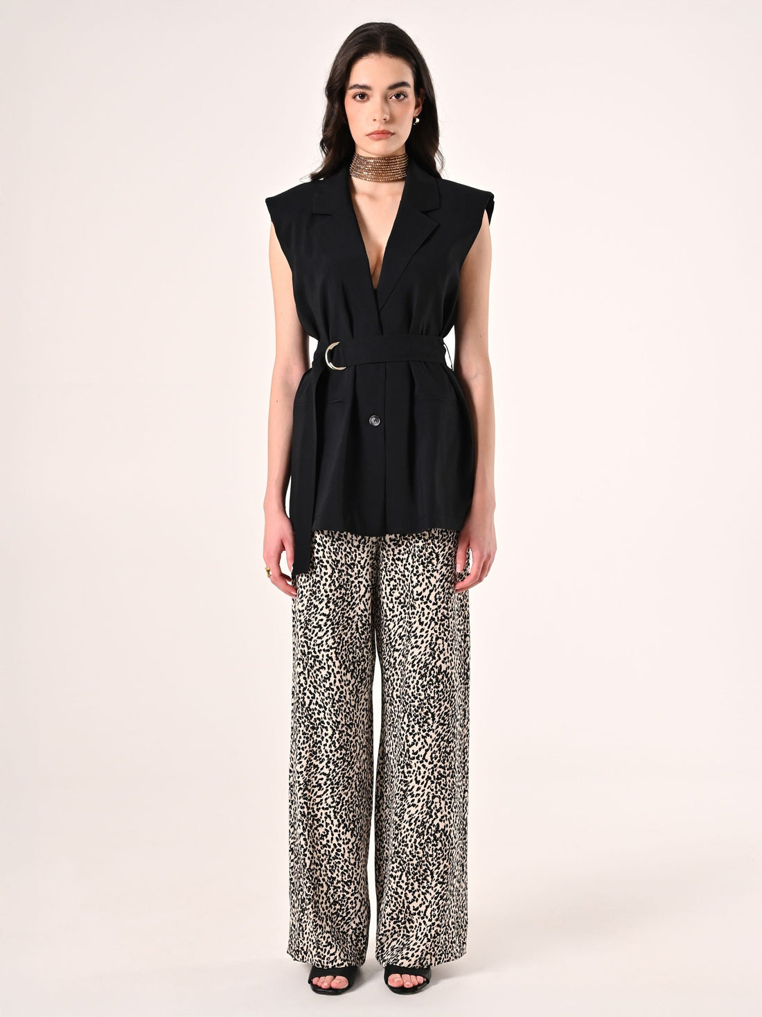 Gilet Nero in Misto Viscosa