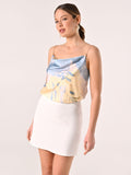 Top in Raso con Spalline Gioiello