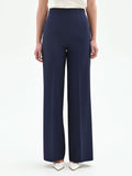 Pantalone palazzo blu in tessuto tecnico