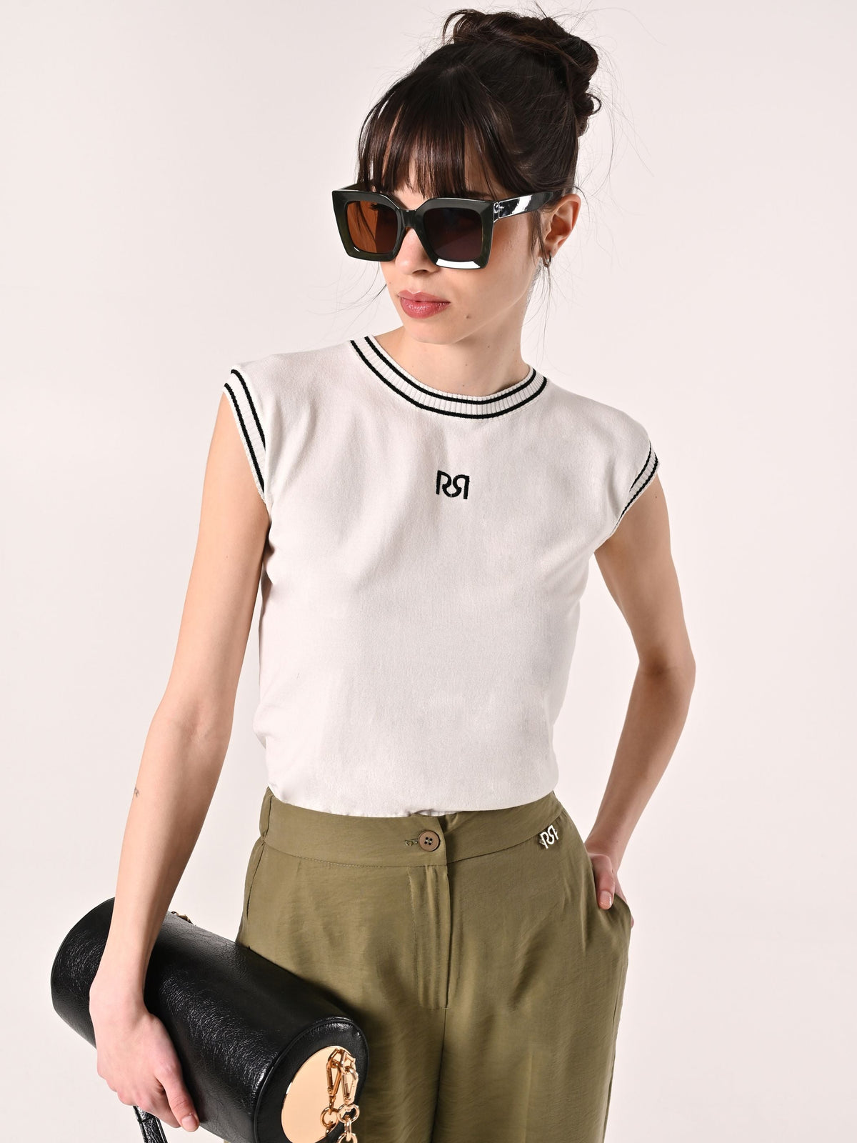 Top in Maglia Black & White