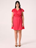 Abito Curvy in Raso Fuxia
