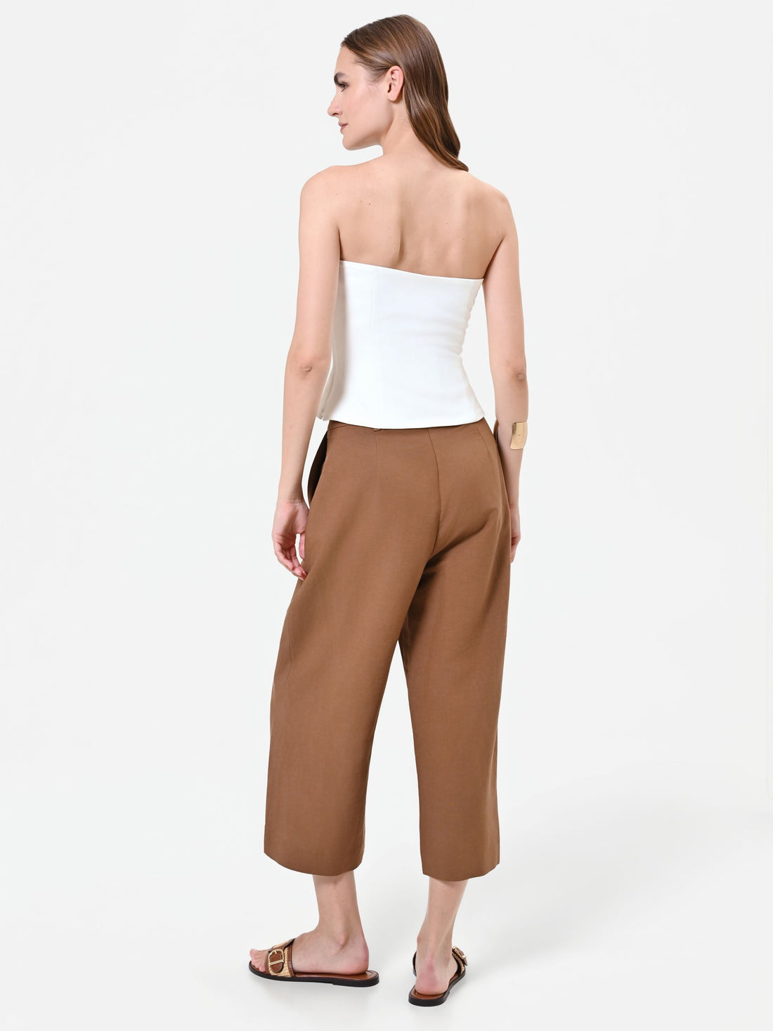 Pantaloni in Viscosa Marrone