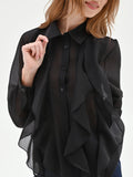 Camicia nera con rouches