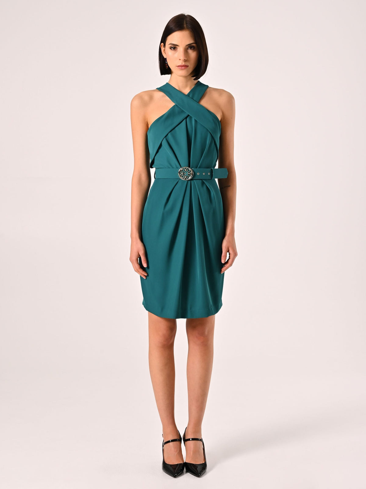 Tubino Verde Reale con Scollo all'Americana