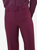Pantalone Studio flare bordeaux in tessuto tecnico