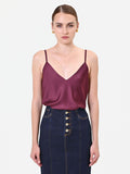 Top lingerie in raso bordeaux rosso