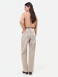 Jeans ampi a vita alta tortora beige Giorgia Palmas X Rinascimento