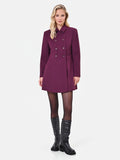 Cappotto bordeaux rosso a trapezio in velour