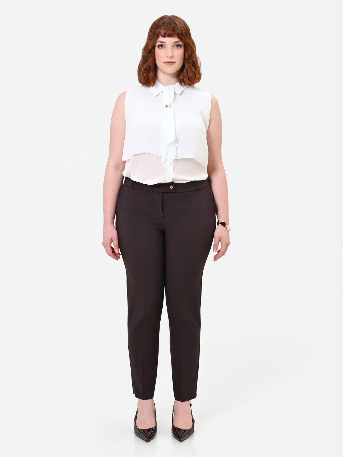 Pantalone Curvy a sigaretta moro marrone