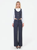 Gilet blu navy con bottoni gioiello