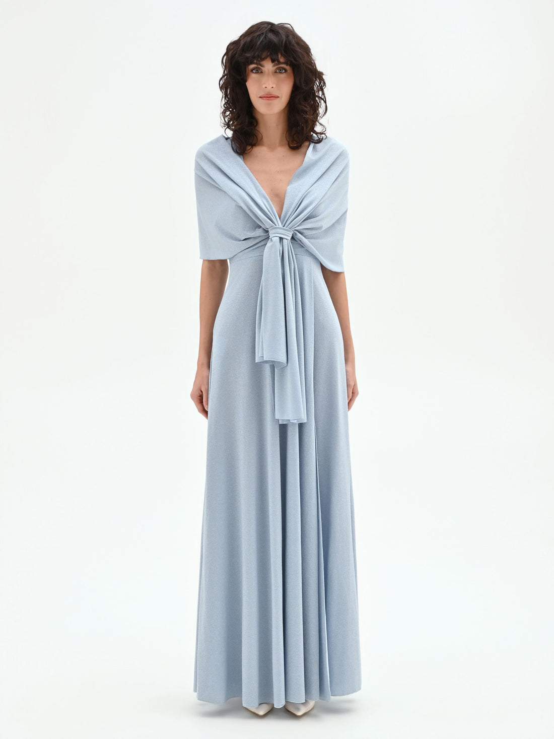 Stola cielo azzurro in maglina lurex