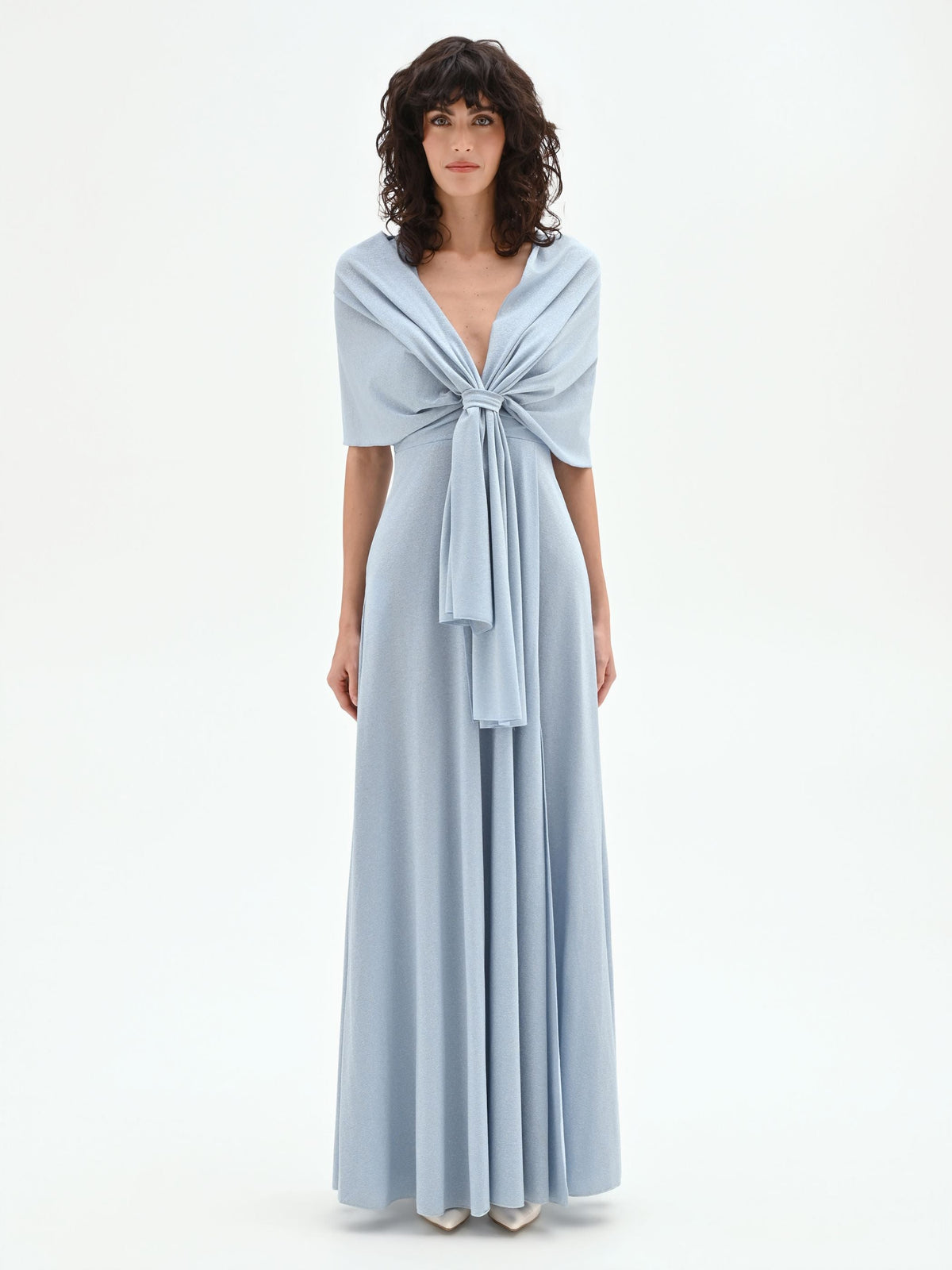 Stola cielo azzurro in maglina lurex