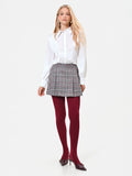 Skort principe di galles tortora e beige in poliviscosa