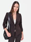 Giacca monopetto moro marrone
