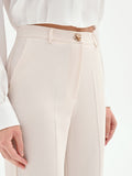 Pantaloni slim bianchi in tessuto fluido mano Crepe