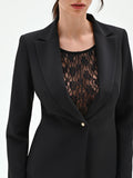 Giacca blazer nera con bottone monogram