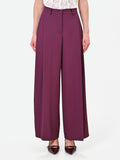 Pantalone a palazzo fluido bordeaux rosso
