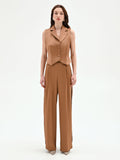 Gilet marrone bronzo con rever a lancia