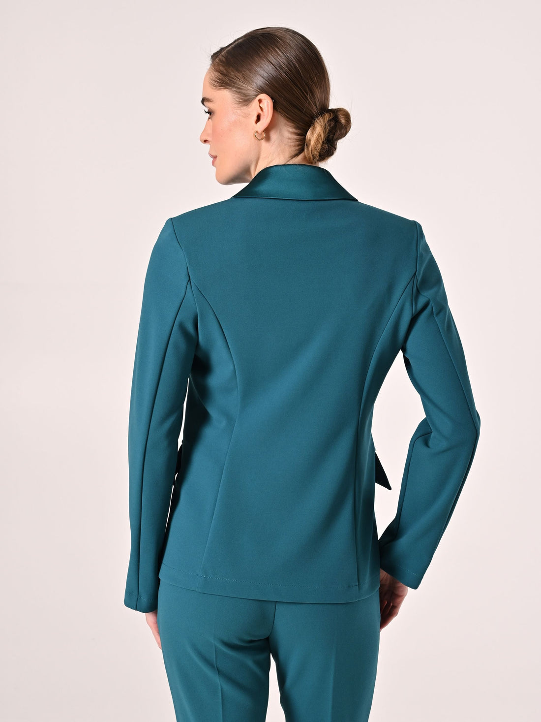 Giacca Verde Reale con Inserti in Raso