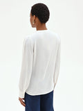 Camicia in viscosa panna con inserti in pizzo