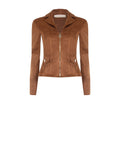 Giubbino cammello beige effetto camoscio