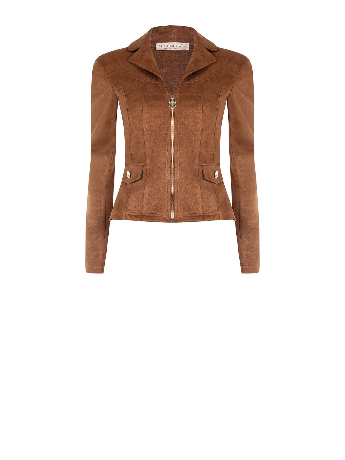 Giubbino cammello beige effetto camoscio