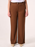Pantaloni Curvy Ampi Marrone Cioccolato