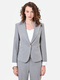 Giacca monopetto grigio chiaro gessata