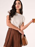 T-Shirt Lino Viscosa Beige