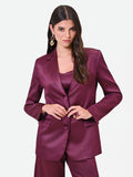 Giacca monopetto bordeaux rosso in raso jacquard Giorgia Palmas X Rinascimento