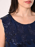 Top Curvy Paillettes Blu