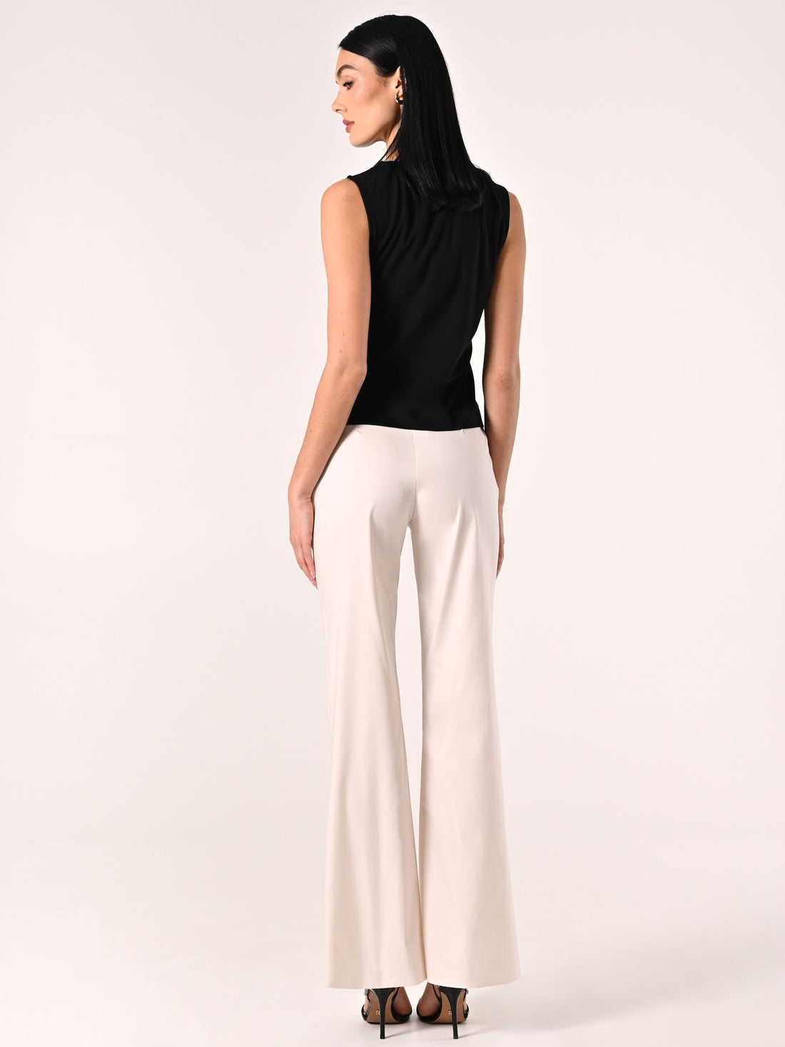 Pantaloni Bianchi in Cotone con Patte