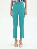 Pantalone turchese slim azzurro a vita alta