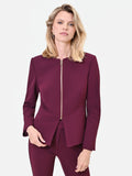 Giacca bordeaux rosso con baschina e zip a vista