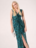 Abito Lungo Paillettes Verde Reale