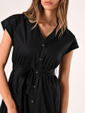 Chemisier in Cotone Nero