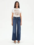 Jeans blu a palazzo