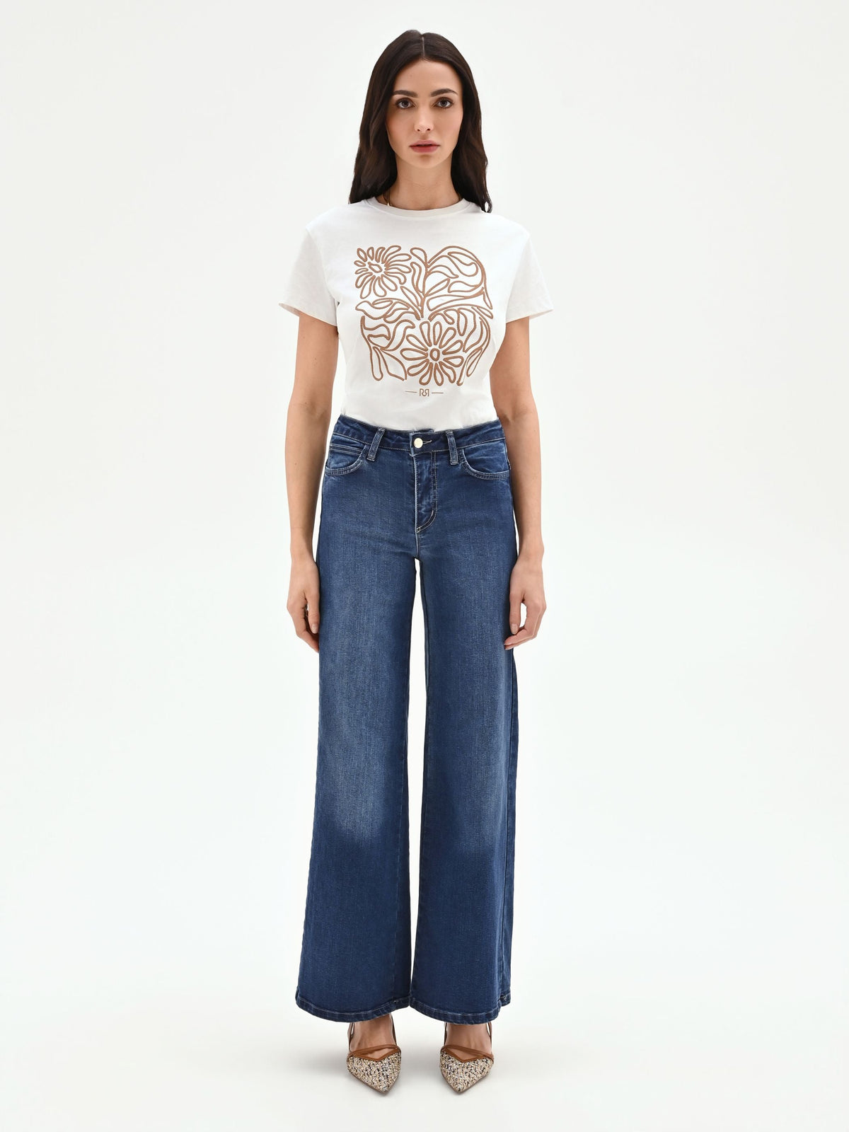 Jeans blu a palazzo