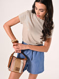 T-Shirt Lino Viscosa color Sabbia