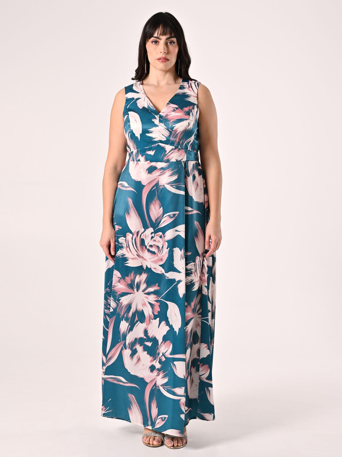Abito Lungo Curvy stampa Floreale