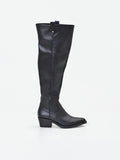 Stivale nero stile texano con gambale alto
