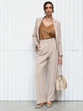 Pantalone palazzo tortora beige