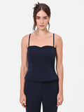 Top Studio bustier gessato blu navy